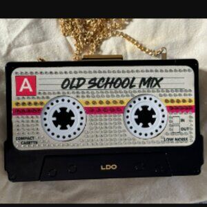 RARE Aldo 'Old School Mix' Retro Cassette Box Bag With Removable Chain